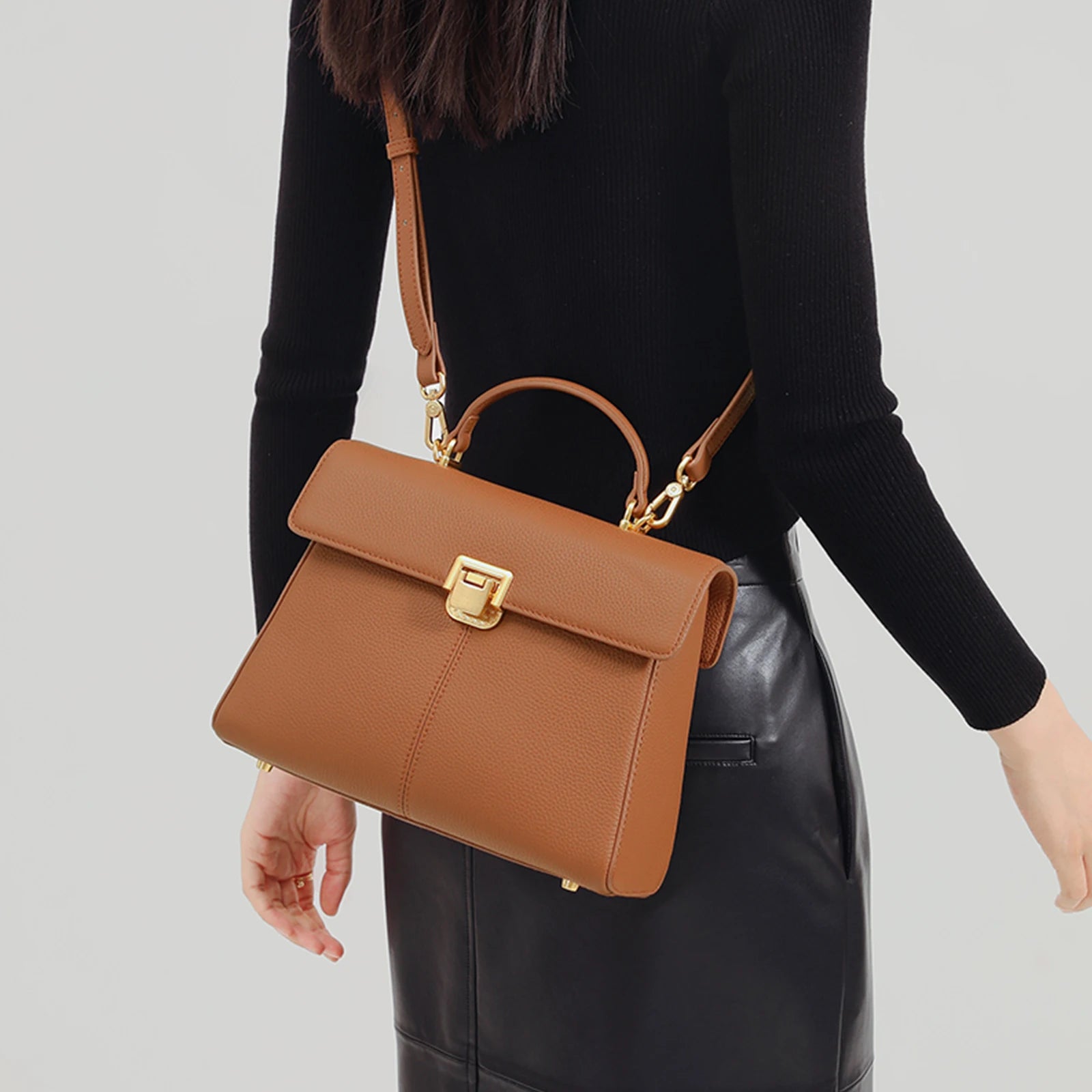 Bolsa Média Couro Legítimo Jinny